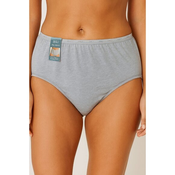 Bali 2XL /9 Coverage Briefs Soft Cotton Blend High Waist Underwear Gray - Picture 4 of 8